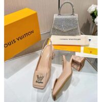 Louis Vuitton Women LV Shake Slingback Pump Beige Patent Calf Leather (8)