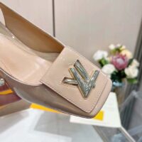 Louis Vuitton Women LV Shake Slingback Pump Beige Patent Calf Leather (8)