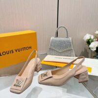 Louis Vuitton Women LV Shake Slingback Pump Beige Patent Calf Leather (8)