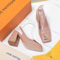 Louis Vuitton Women LV Shake Slingback Pump Beige Rose Lambskin Leather 1AC9WN (6)