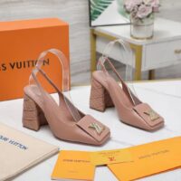 Louis Vuitton Women LV Shake Slingback Pump Beige Rose Lambskin Leather 1AC9WN (6)