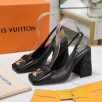 Louis Vuitton Women LV Shake Slingback Pump Black Lambskin Leather 1ACB32 (9)