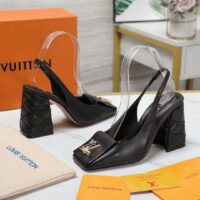 Louis Vuitton Women LV Shake Slingback Pump Black Lambskin Leather 1ACB32 (9)