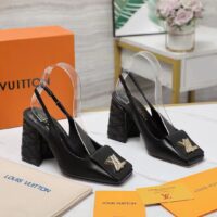 Louis Vuitton Women LV Shake Slingback Pump Black Lambskin Leather 1ACB32 (9)