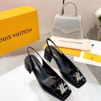 Louis Vuitton Women LV Shake Slingback Pump Black Patent Calf Leather (5)