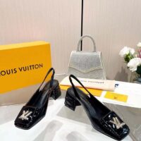 Louis Vuitton Women LV Shake Slingback Pump Black Patent Calf Leather (5)