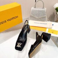 Louis Vuitton Women LV Shake Slingback Pump Black Patent Calf Leather (5)