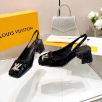 Louis Vuitton Women LV Shake Slingback Pump Black Patent Calf Leather (5)