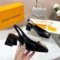 Louis Vuitton Women LV Shake Slingback Pump Black Patent Calf Leather (5)