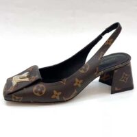 Louis Vuitton Women LV Slingback Pump Brown Monogram Flower Canvas (1)