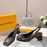 Louis Vuitton Women LV Slingback Pump Brown Monogram Flower Canvas (1)