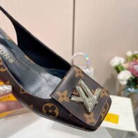 Louis Vuitton Women LV Slingback Pump Brown Monogram Flower Canvas (1)