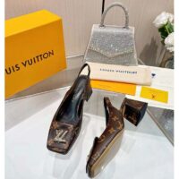 Louis Vuitton Women LV Slingback Pump Brown Monogram Flower Canvas (1)