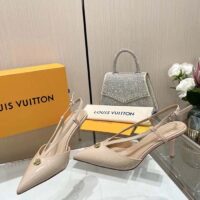 Louis Vuitton Women LV Stellar Slingback Pump Beige Glazed Patent Calf Leather (1)