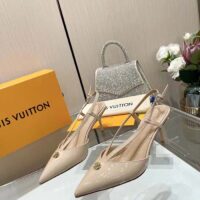 Louis Vuitton Women LV Stellar Slingback Pump Beige Glazed Patent Calf Leather (1)