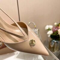 Louis Vuitton Women LV Stellar Slingback Pump Beige Glazed Patent Calf Leather Low Heel (2)