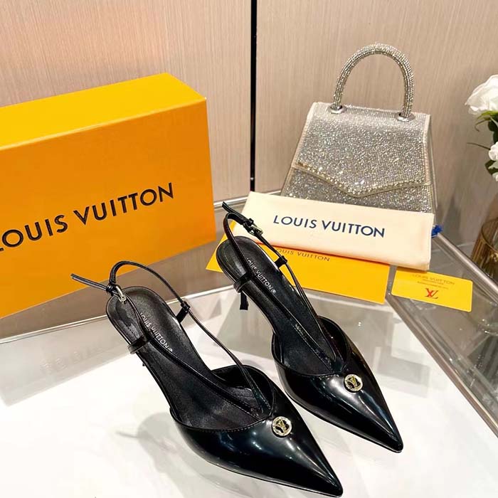 Louis Vuitton Women LV Stellar Slingback Pump Black Glazed Calf Leather 1ACLE0