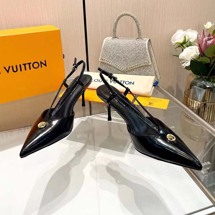 Louis Vuitton Women LV Stellar Slingback Pump Black Glazed Calf Leather 1ACLE0