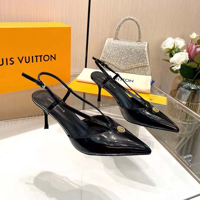 Louis Vuitton Women LV Stellar Slingback Pump Black Glazed Calf Leather 1ACLE0 (4)