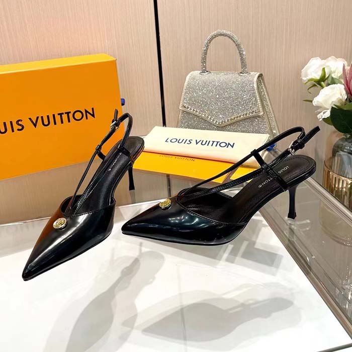 Louis Vuitton Women LV Stellar Slingback Pump Black Glazed Calf Leather 1ACLE0