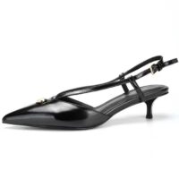 Louis Vuitton Women LV Stellar Slingback Pump Black Glazed Calf Leather Low Heel (5)