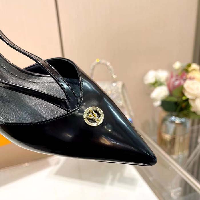 Louis Vuitton Women LV Stellar Slingback Pump Black Glazed Calf Leather Low Heel