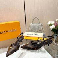 Louis Vuitton Women LV Stellar Slingback Pump Brown Monogram Canvas Low Heel (6)