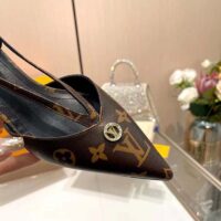 Louis Vuitton Women LV Stellar Slingback Pump Brown Monogram Canvas Low Heel (6)