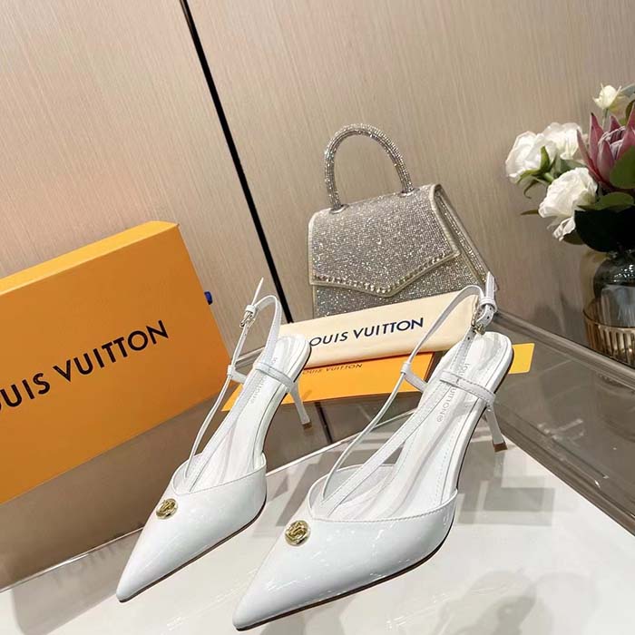 Louis Vuitton Women LV Stellar Slingback Pump White Glazed Calf Leather (1)