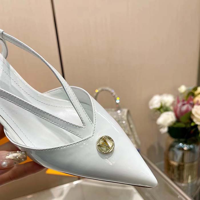 Louis Vuitton Women LV Stellar Slingback Pump White Glazed Calf Leather Low Heel (4)
