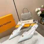 Louis Vuitton Women LV Stellar Slingback Pump White Glazed Calf Leather Low Heel - Imagen 2