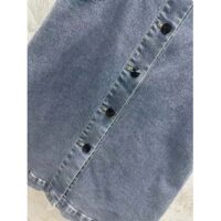 Louis Vuitton Women LV Velvet Accent Denim Dress Cotton Blue Regular Fit 1AFDDN (6)