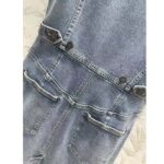 Louis Vuitton Women LV Velvet Accent Denim Dress Cotton Blue Regular Fit 1AFDDN - immagine 7