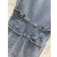 Louis Vuitton Women LV Velvet Accent Denim Dress Cotton Blue Regular Fit 1AFDDN (6)