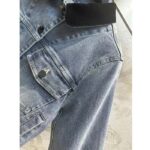 Louis Vuitton Men LV Velvet Accent Denim Jacket Cotton Blue Regular Fit 1AFEPJ – Image 7