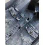 Louis Vuitton Men LV Velvet Accent Denim Jacket Cotton Blue Regular Fit 1AFEPJ – Image 6