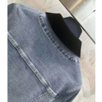 Louis Vuitton Women LV Velvet Accent Denim Jacket Cotton Blue Regular Fit 1AFEPJ (14)