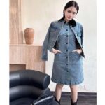 Louis Vuitton Women LV Velvet Accent Denim Jacket Cotton Blue Regular Fit 1AFEPJ - immagine 14