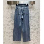 Louis Vuitton Men LV Wide-Leg Graphic Accent Jeans Cotton Blue Regular Fit 1AFFWE - Image 3