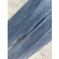 Louis Vuitton Women LV Wide-Leg Graphic Accent Jeans Cotton Blue Regular Fit 1AFFWE (5)