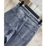 Louis Vuitton Men LV Wide-Leg Graphic Accent Jeans Cotton Blue Regular Fit 1AFFWE - Image 6