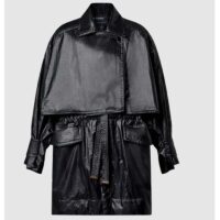 Louis Vuitton Women LV Wind Flap Trench Coat Black Regular Fit 1ABC6N (14)