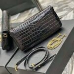 Saint Laurent YSL Women Kate Reversible Chain Bag in Suede and Crocodile-Embossed Leather