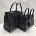 Saint Laurent YSL Women Sac De Jour Small in Matte Embossed Crocodile Leather