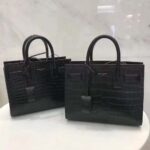 Saint Laurent YSL Women Sac De Jour Small in Matte Embossed Crocodile Leather