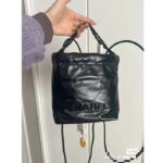 Chanel Women CC 22 Mini Handbag Shiny Calfskin Black Metal Black - Image 10