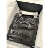 Chanel Women CC 22 Mini Handbag Shiny Calfskin Black Metal Black (5)