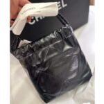 Chanel Women CC 22 Mini Handbag Shiny Calfskin Black Metal Black - Image 9