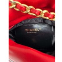 Chanel Women CC 22 Mini Handbag Shiny Calfskin Red Black (8)