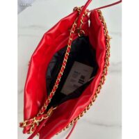 Chanel Women CC 22 Mini Handbag Shiny Calfskin Red Black (8)